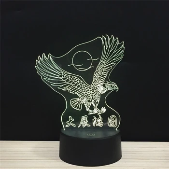 

LED Eagle 3D Night light 7 Colors Change USB Touch and Remote Acrylic optic lights decor Nights lamps kids gifts for baby child