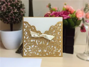 

European elegent green card banquet wedding invitation in paper crafts