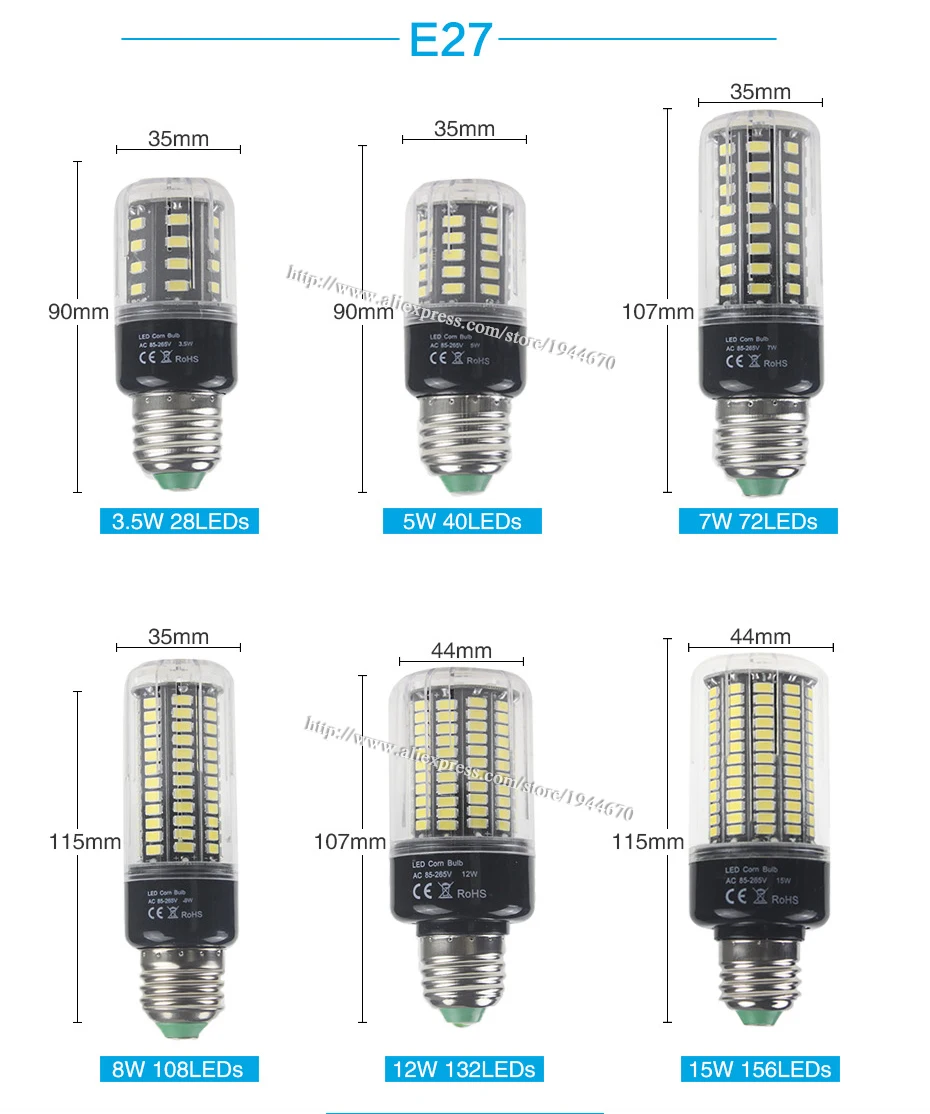 Bombillas светодиодный лампы E27 SMD 5736 Lamparas Светодиодная лампа 28 40 72 108 132 156 светодиодный s лампада светодиодный светильник E14 85-265 в ампулы свечи приспособления для чистки