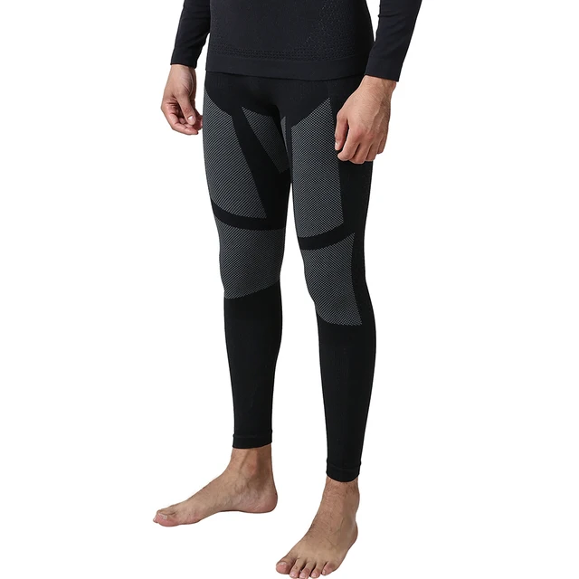 YOOY Men Ski Thermal Underwear Set Boy Quick Dry functional Compression Tracksuit Fitness Tight Shirts Sport Black Sport Suits