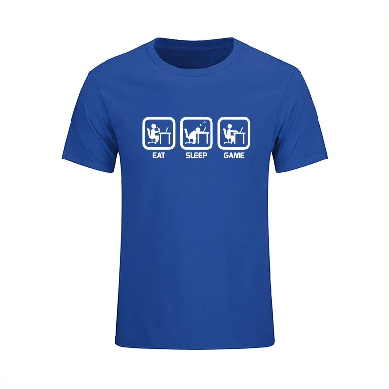 Новая модная забавная футболка для геймеров с надписью «Eat Sleep Game», мужская повседневная футболка с принтом «Humor» для колледжа, Мужская футболка с коротким рукавом, брендовая одежда