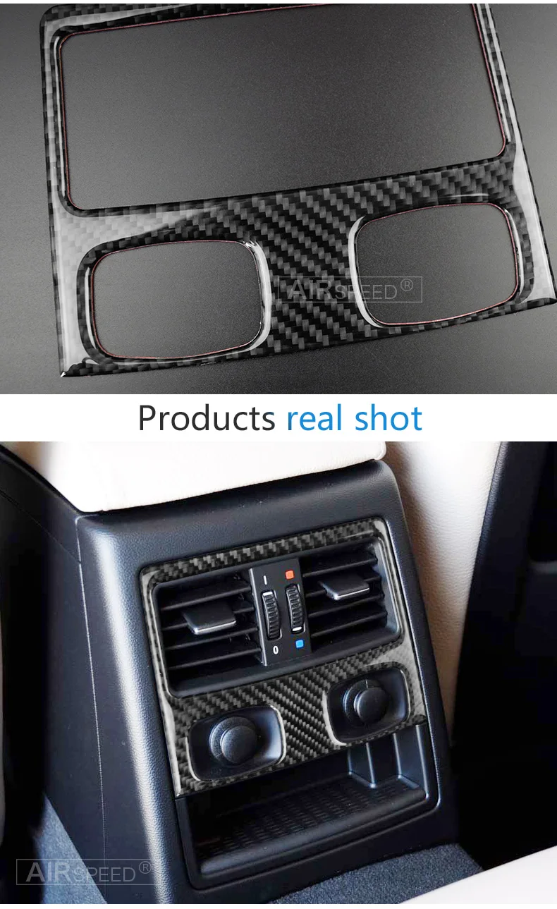  BMW E90 3 Series Accessories 2005-2012 Carbon Fiber Car Interior Rear Air Conditioning Outlet Vent Cover Trim Decor (5)