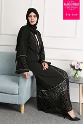 Большие размеры 2018 взрослых выдалбливают кружево хлопок Лиене мусульманская одежда Турецкая абайа мусульманские платья халаты арабских