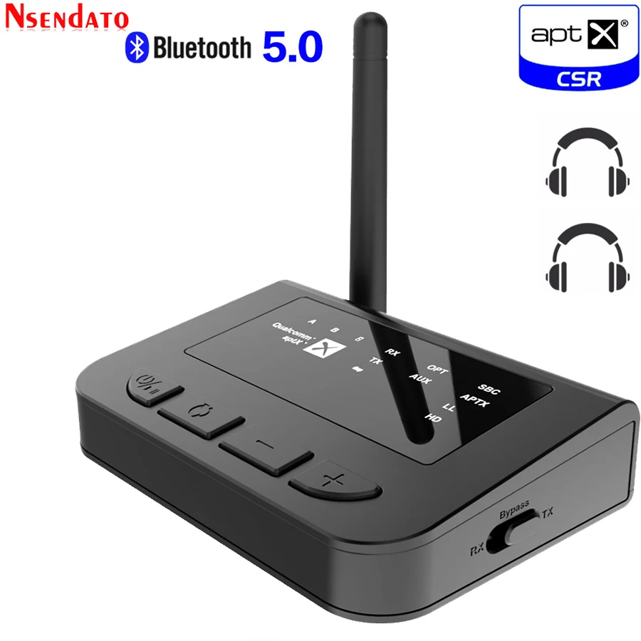 Jack da 3.5mm 80m Long Range Wireless aptx hd bluetooth 5.0 AUX audio di Musica trasmettitore Ricev