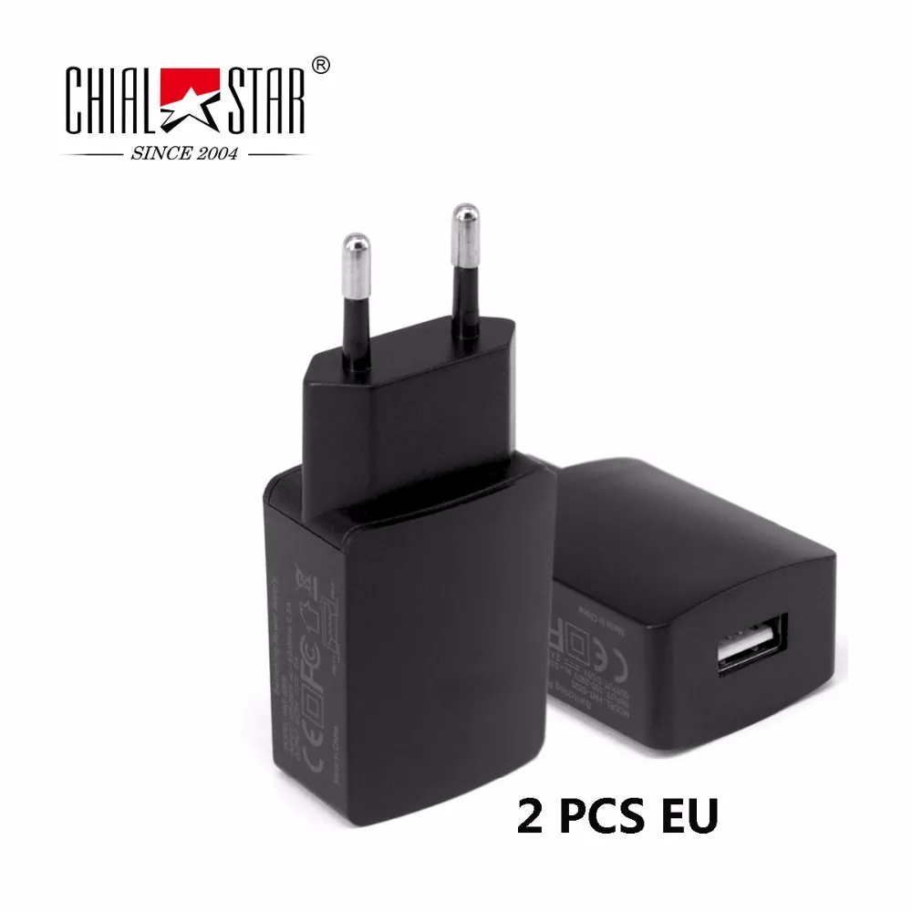 EU Plug Wall Charger Adapter 2 Pcs Travel Plugs 5V 2A DC Power Non