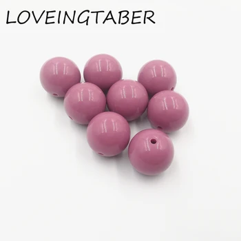 

Newest Color ! 20mm 105pcs/lot Mauve (2#) Chunky Gumball Bubblegum Acrylic Solid Beads For Necklace Making
