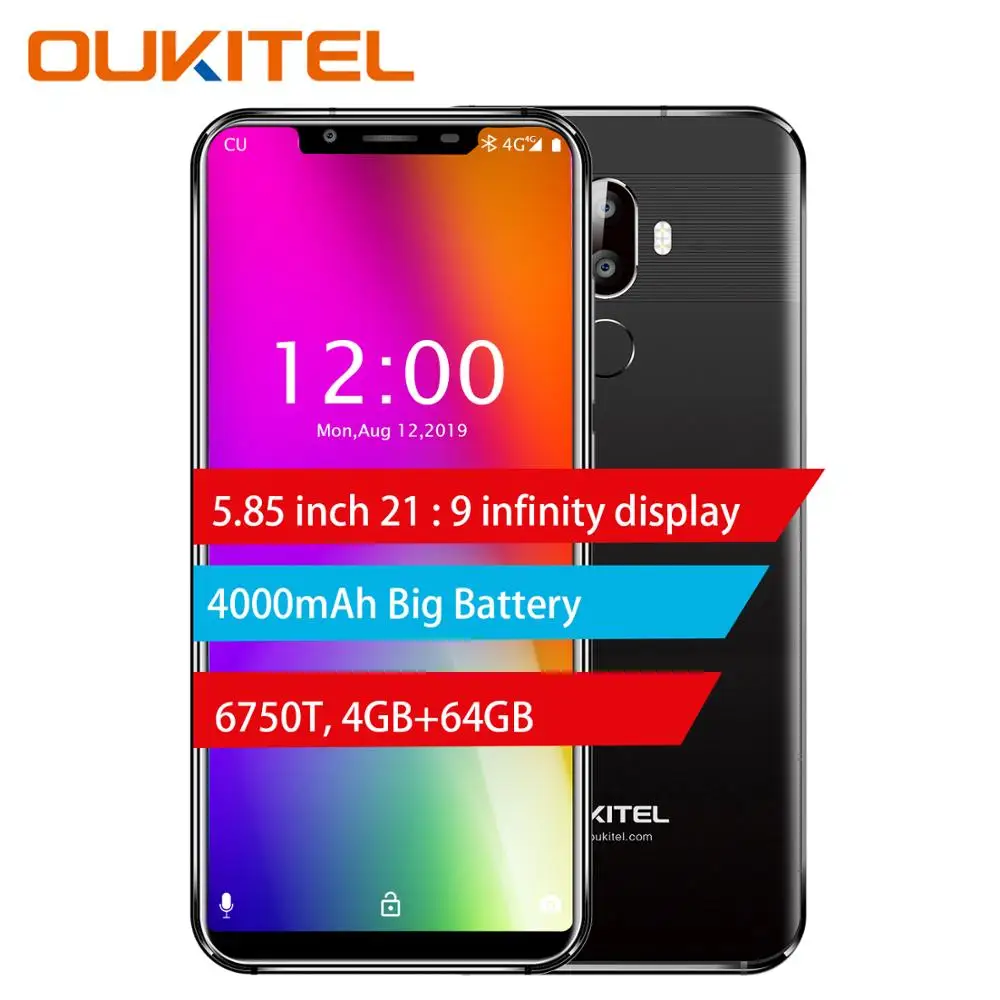 OUKITEL U18 5 85 дюйма полный дисплей мобильный телефон Mt6750t четыре ядра Android 7 0 4 Гб ОЗУ 64