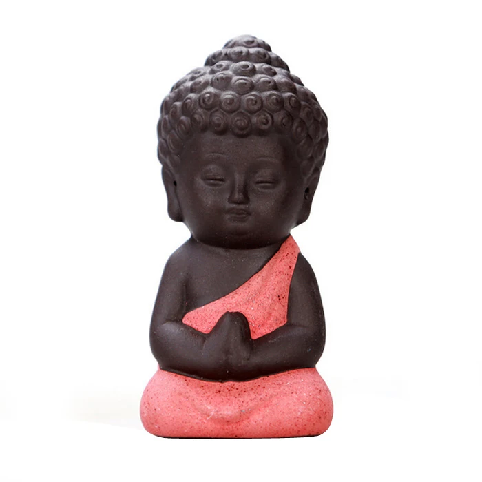 8*4 CM el budismo poco meditación monje pequeño estatuas en miniatura de las estatuas de Buda en arcilla el budismo chino Los monjes Zen