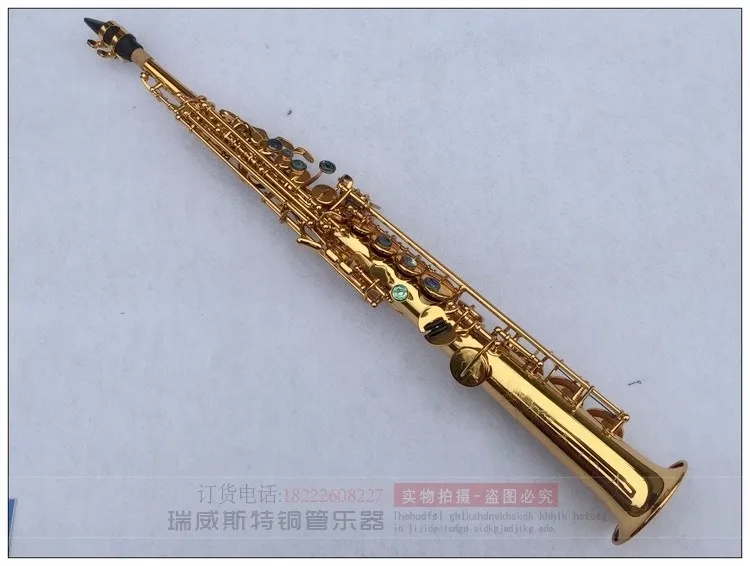 

Soprano Saxophone Falling line BB wind instrument Saxophone copper gold lacquer Soprano SAX professional musical instrum