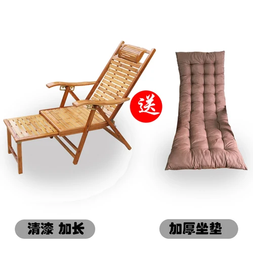 2B Recliner folding lunch break siesta bed multi-function portable home elderly simple adult beach chair bamboo chair - Color: Dark Khaki