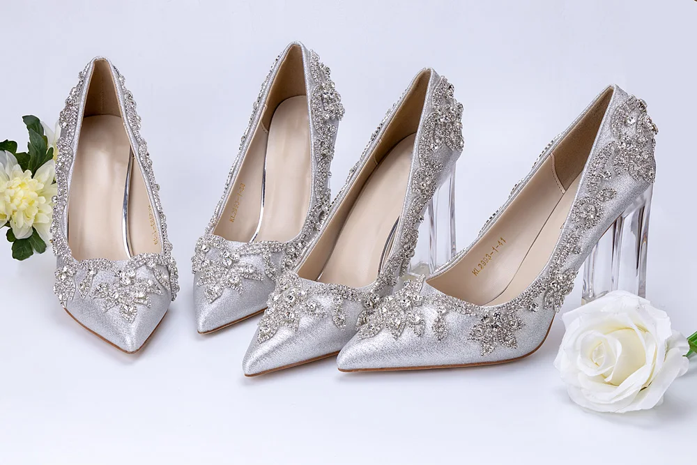 Women's Sexy Floral Crystal Heels Pump-Style2