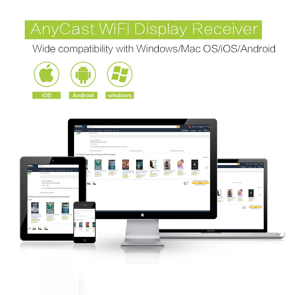 Media Player AnyCast M2 WiFi Display Receiver DLNA Miracast Dongle TV Stick for Windows Android iOS Mac Device HDMI 1080P