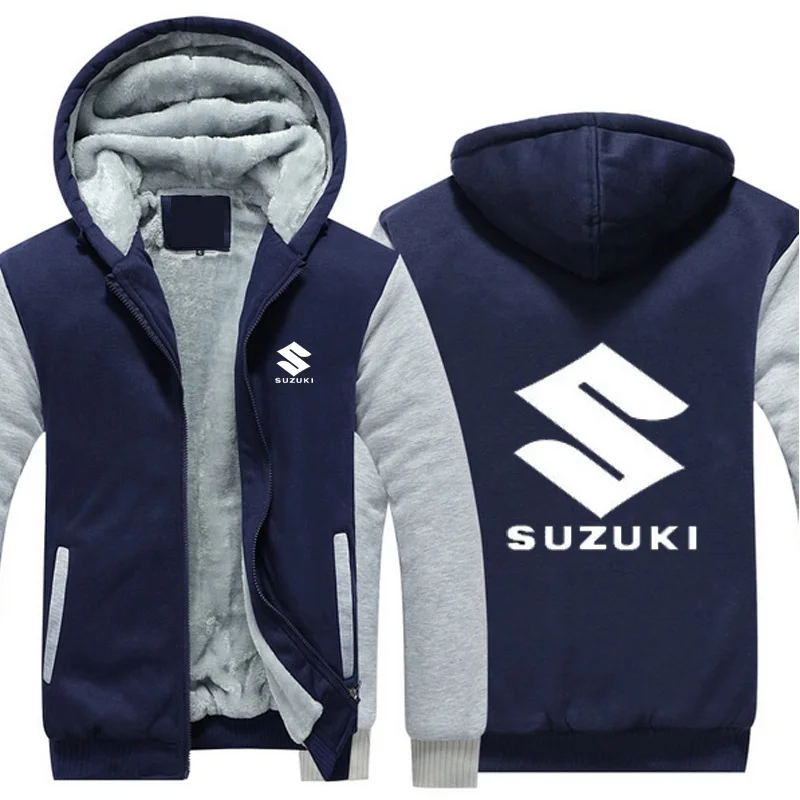 FX SUZUKI Team Blue Pullover Hoodie Heavyweight Fleece Hooded Sweatshirt