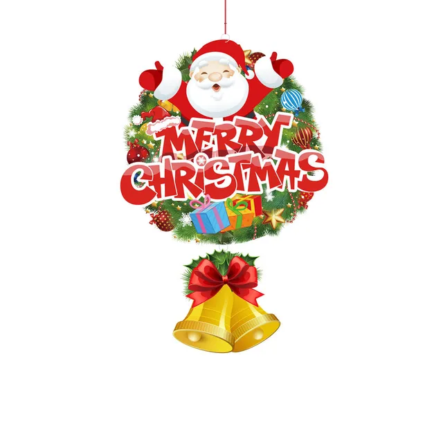 Outdoor large commercial christmas displays stack red fiberglass Christmas Tree Ornament 2 Pcs Santa Snowman Pattern Hanging Decor Shop