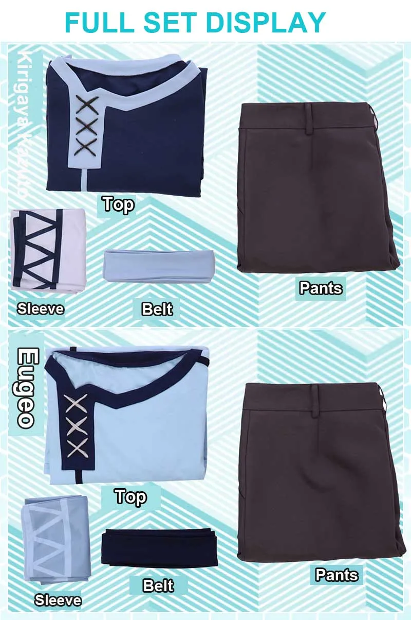 Coshome Sword Art Online Alicization Kirigaya Kazuto Eugeo Cosplay Costumes Men Uniform Outfit (9)