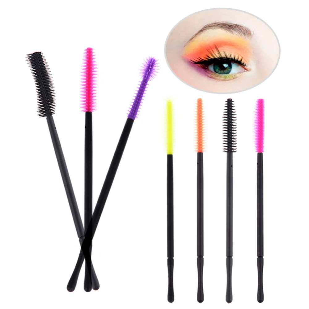 

50Pcs Silicone Disposable Eyelash Brush Comb Mascara Wands Eye Lashes Extension Individual Applicator Women Makeup Tool Beauty