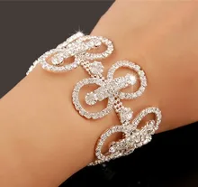 elegant Bridal Jewelry Wedding party Accessories Bridal Bracelet Wrist Band cuff bangle silver Jb083