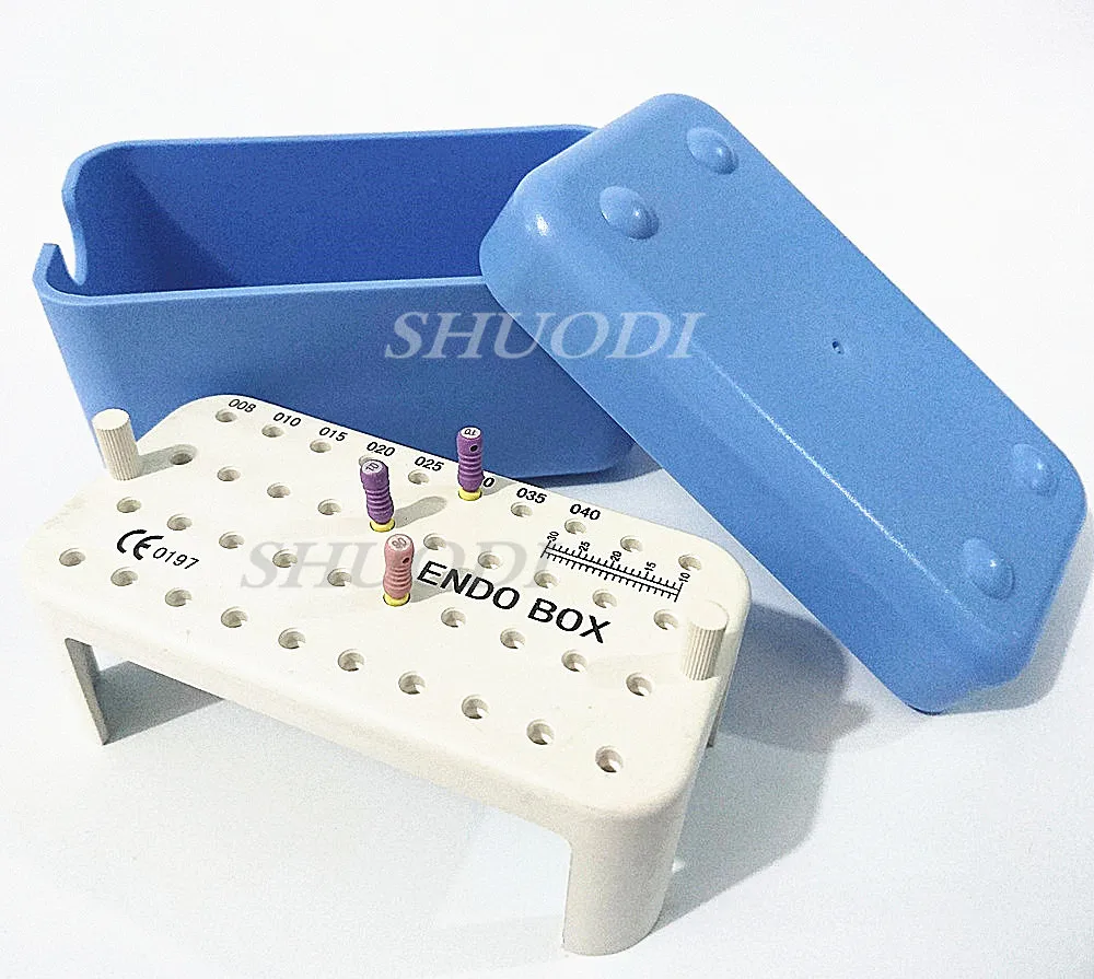 1 Piece 40 Holes Dental Autoclavable Plastic Endo Box With A Ruler Sterilization Case in Teeth