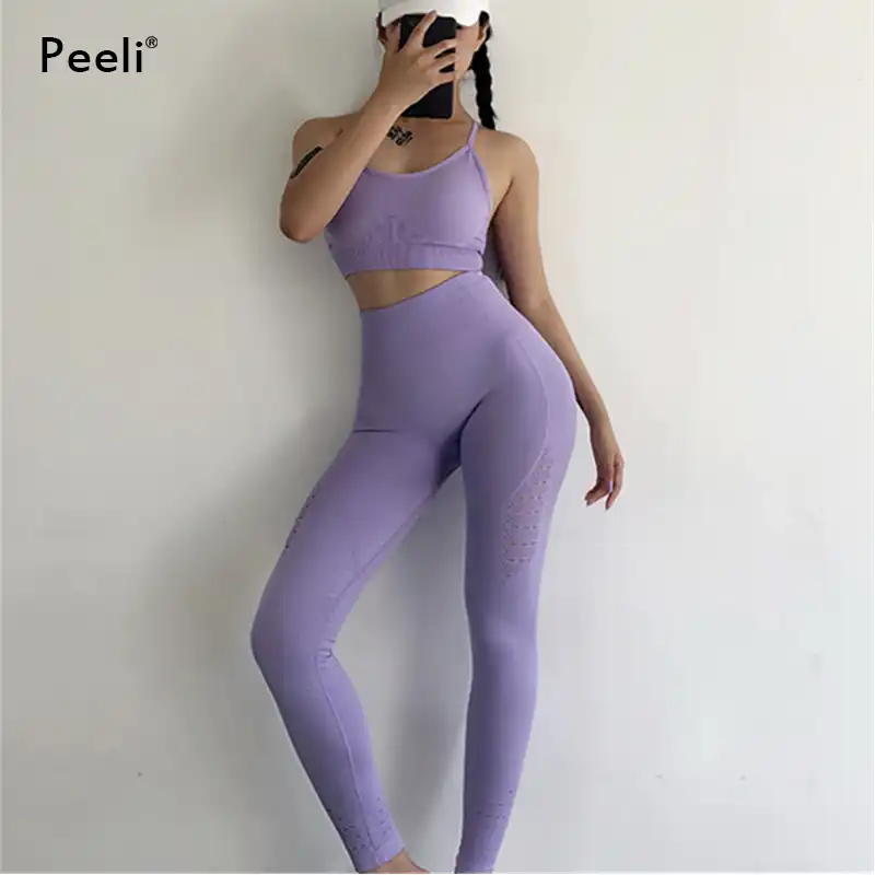 Peeli 2 Piece Yoga Set Sport Wear Women Sports Suit Fitness Gym