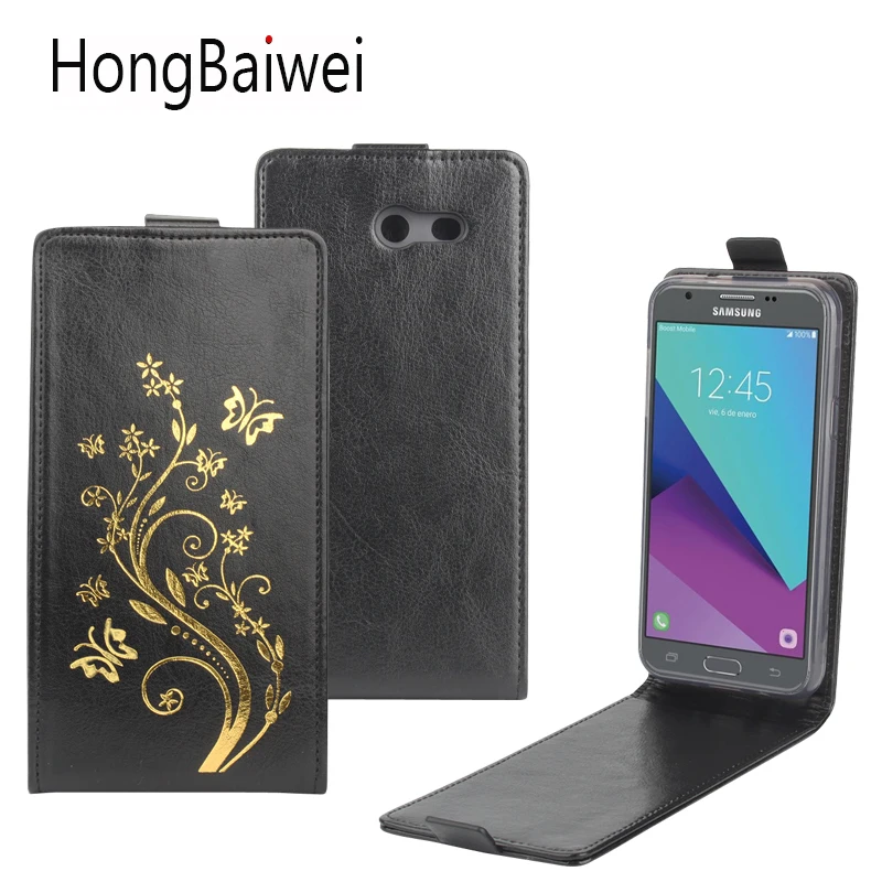 

HongBaiwei for Samsung Galaxy J3 2017 Case Flip Flower Henna Clear Luxury Leather Phone Coque Cover for Samsung J3 2017