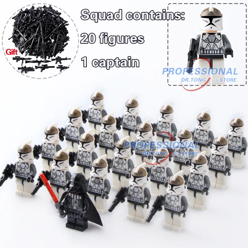 

DR.TONG 21PCS/LOT Clone Trooper Soliders Star Wars Diy Bricks The Clone Army Building Blocks Toys For Children Gifts AX45