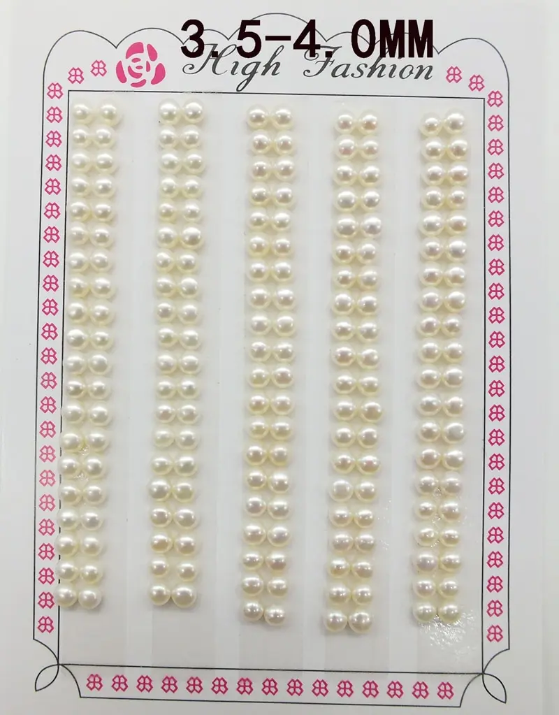 5A/ 5.5-6.0mm White button round freshwater pearls,,button earrings DIY material,genuine freshwater pearls,half drilled pearls,