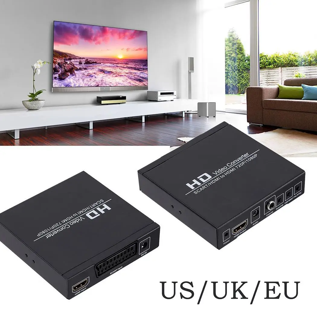SCART + HDMI к видео с высокой чёткостью конвертер 720P @ В переменного тока 50/60 Гц 1080P 50/60Hz