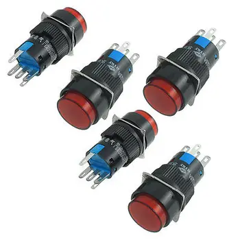 

Red Light Round Cap Self-locking 1NO 1NC Push Button Switch 12V