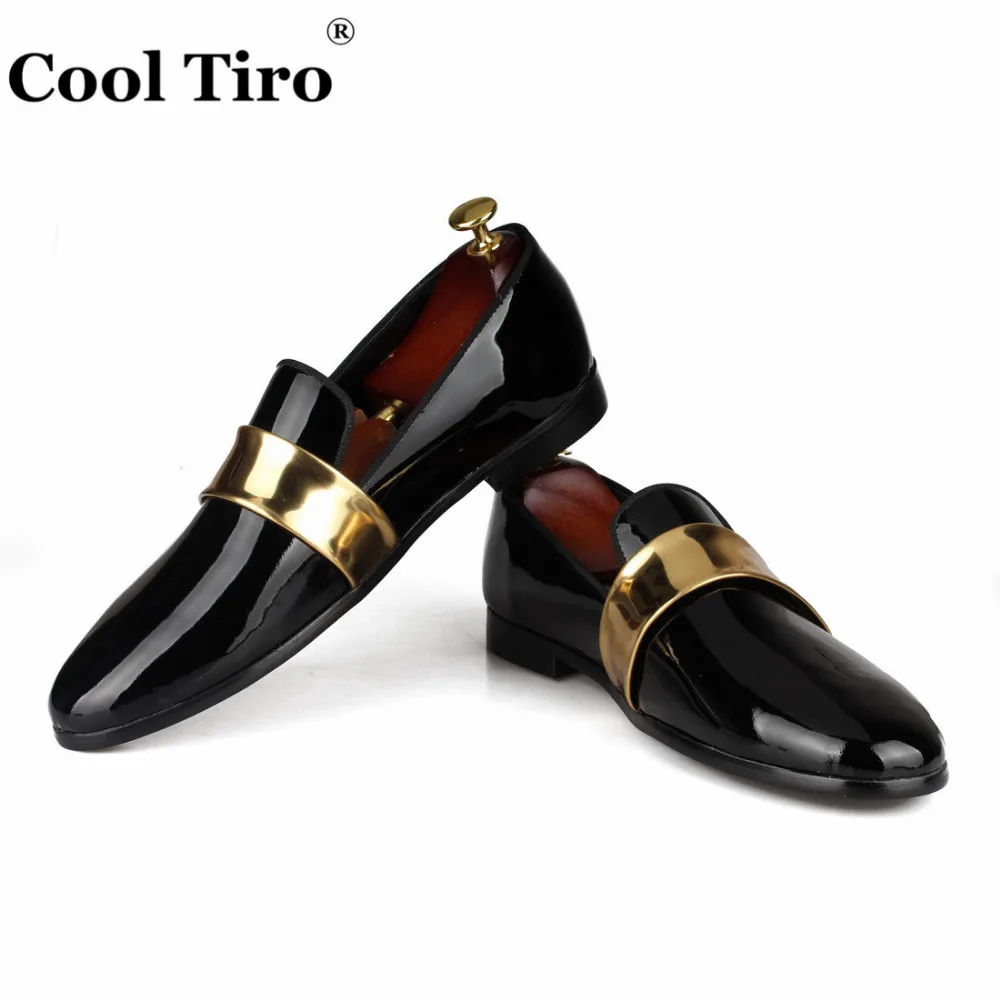 Men Loafers black Patent leather Dress shoes (2)