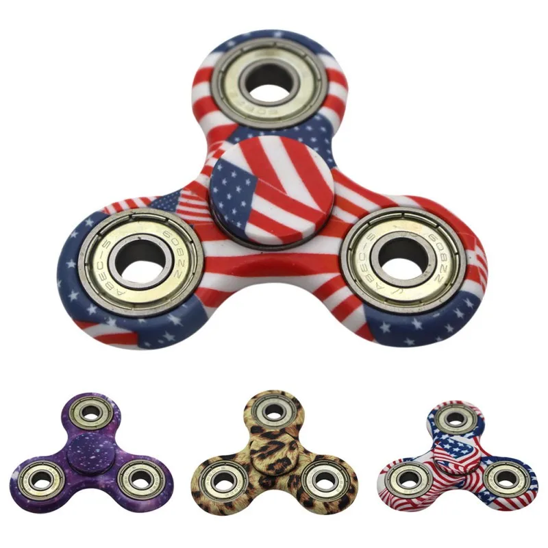 

New 6 Colors Colorful High-speed Camouflage Style Triangle Fingertips Gyro Finger Funny Toys Decompression Creative EDC Toys