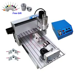 800 Вт 4 оси мини-cnc Router 3020 с ЧПУ для резки 10 шт. Гравировка Инструменты 2 шт. ER11 собирать патрон