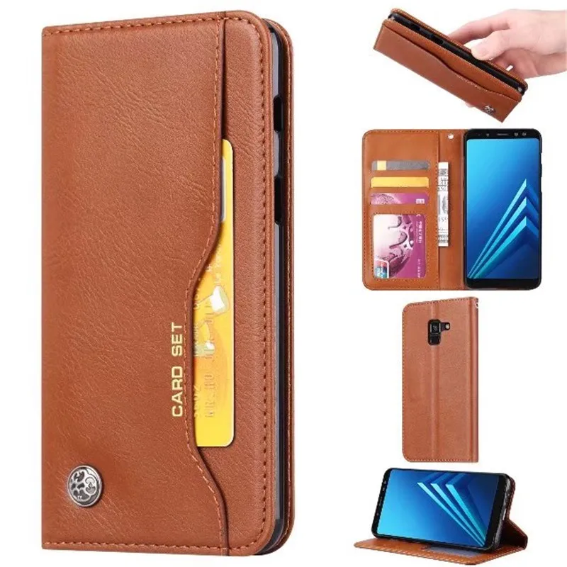 

Luxury Wallet With Card Slot Flip Cover Leather Case For Samsung Galaxy J6 2018 EU-Ver Phone Protective Cover Cases