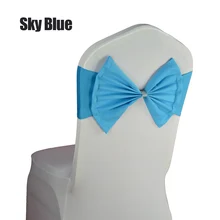 50 шт./лот Королевский синий Свадебные для вечеринки, дня рождения банкетный украшения из хлопка и полиэстера галстук-бабочка алмаз крепежная створка стула полосы