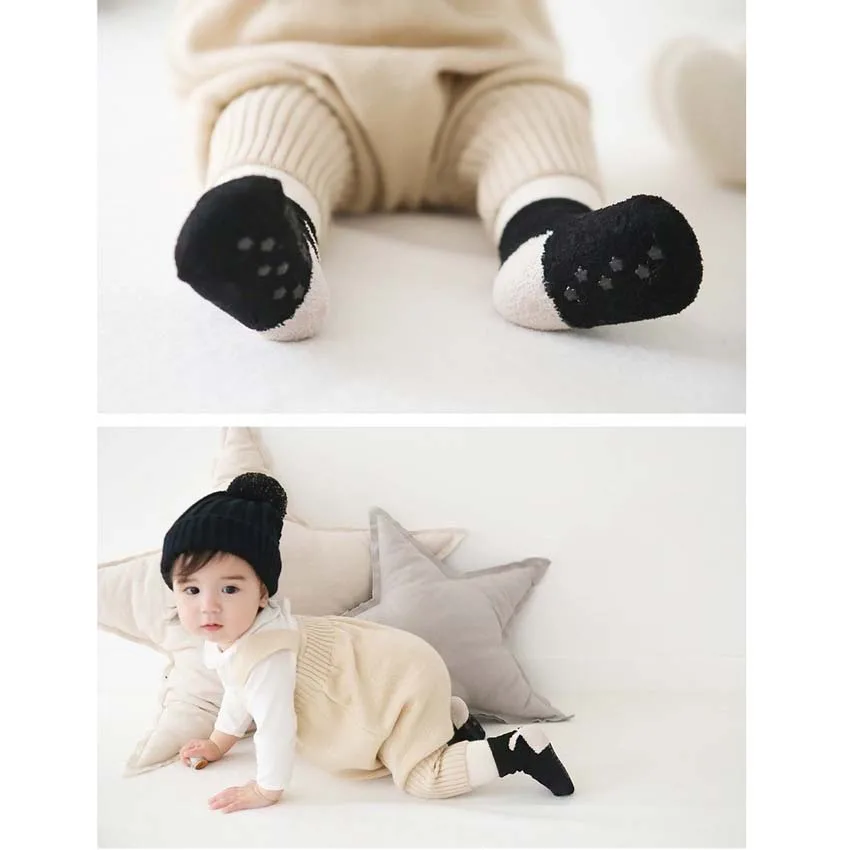 Хлопковые носки для малышей; сезон осень-зима; плотные теплые носки для новорожденных мальчиков и девочек; Противоскользящий носок для детей; От 0 до 4 лет