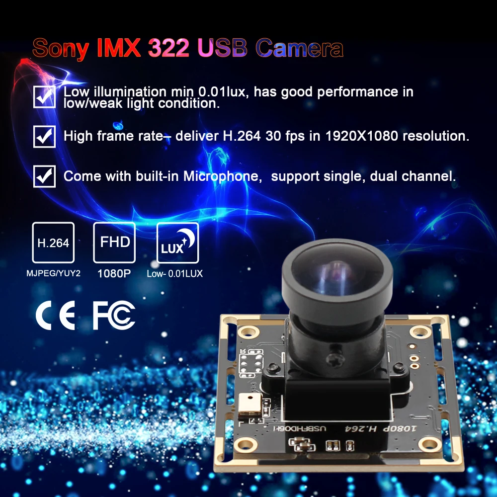 Módulo de cámara cmos 1080P IMX322 H.264 MJPEG 30fps 1920*1080 cámara de seguridad de vídeo gran angular para OS,Linux y Windows|camera stylus|cameras easysharecamera lcd - AliExpress