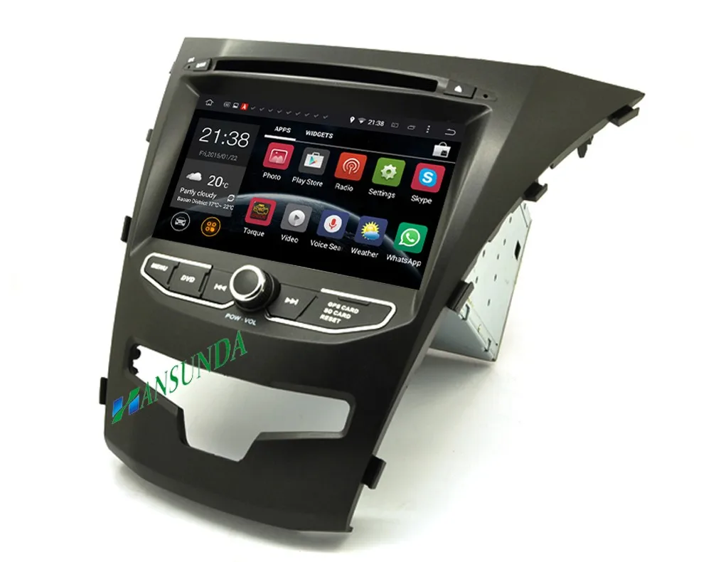 Flash Deal 2G+16G Pure android 6.0 Car DVD GPS for SsangYong New Actyon/Korando 2014 with 3/4G WIFI Capacitive screen Quad Core Stereo NAVI 3