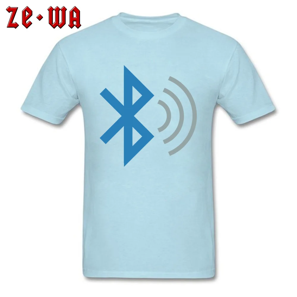 bluetooth 2 Custom Short Sleeve Tops Shirt Summer Fall Crew Neck 100% Cotton Mens T Shirts Custom T-Shirt Prevailing bluetooth 2 light