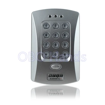 

Free shipping RFID door access controller keypad 125KHz card reader door lock with high quality silver color V2000-C+ model
