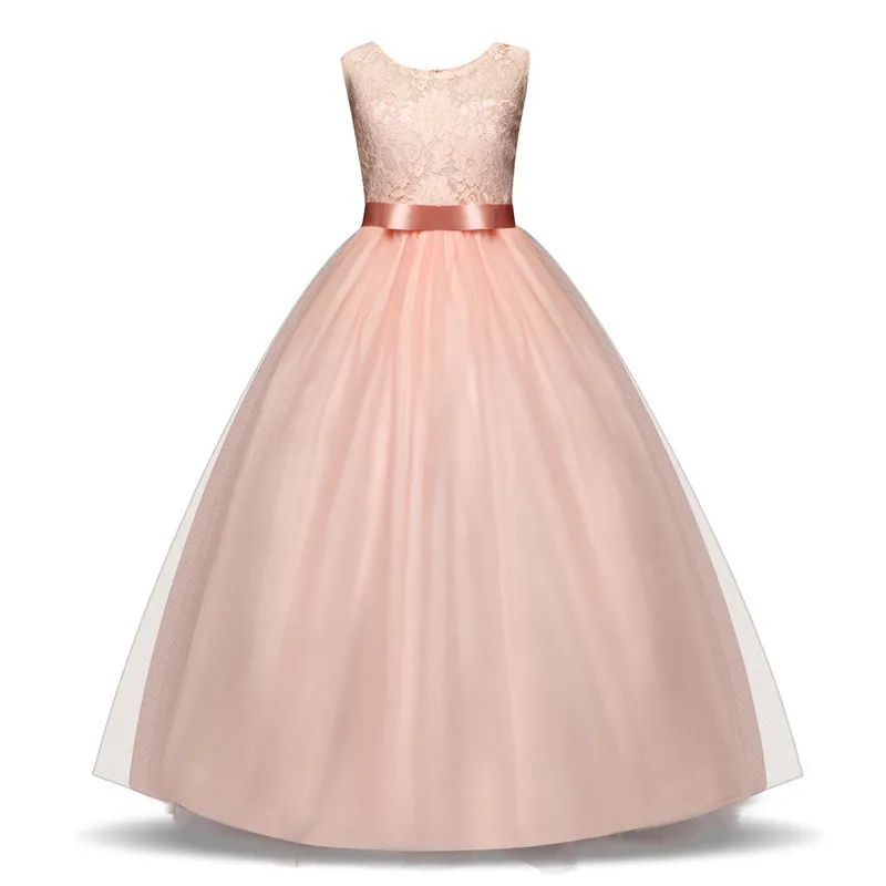 2019 Popular A-Line Scoop Lace Flower Girl Dresses vestido daminha Floor Length Girls Pageant Dresses In Stock (11)