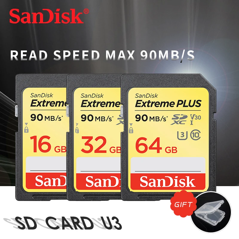 Sandisk U3 SD Extreme 16GB 32GB SDHC GPS Memory Card SDCard U3 64GB