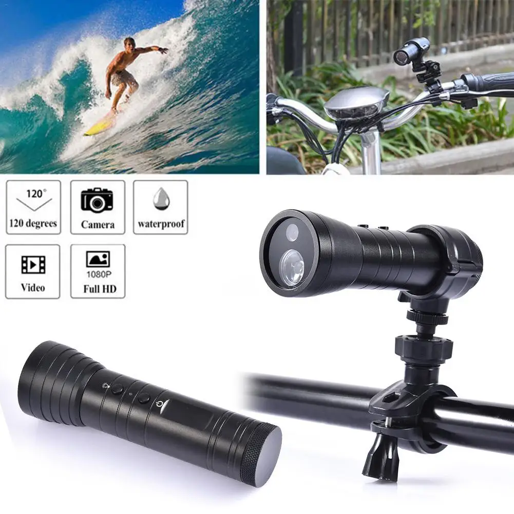 

Flashlight Action Camera HD Outdoor Bicycle Motorcycle Driving Recorder LED Night Light For Emergency Camping Self-defense Cam