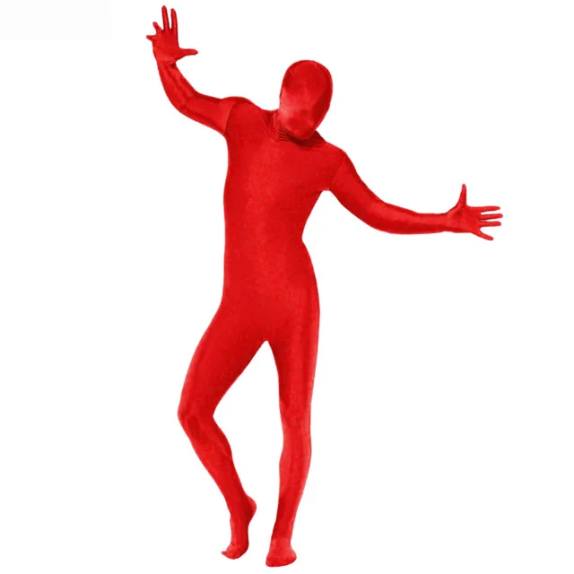 LZCMsoft мужские лайкра спандекс зентай костюм Хэллоуин полный боди второй колготки телесного цвета растягивающийся костюм взрослые костюмы - Цвет: Red