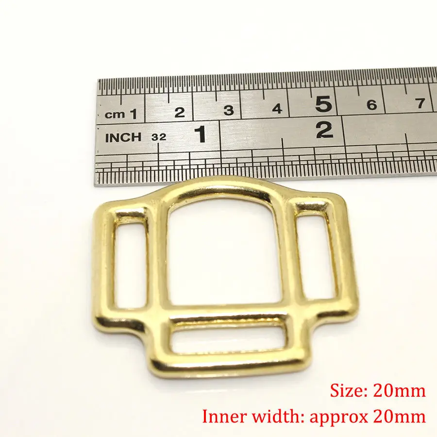 Твердая латунь лошади с лямкой на шее квадратный 3-сторонний с лямкой на шее уздечка пряжки Конное снаряжение кожи ремесла Сделай Сам аксессуар оборудования