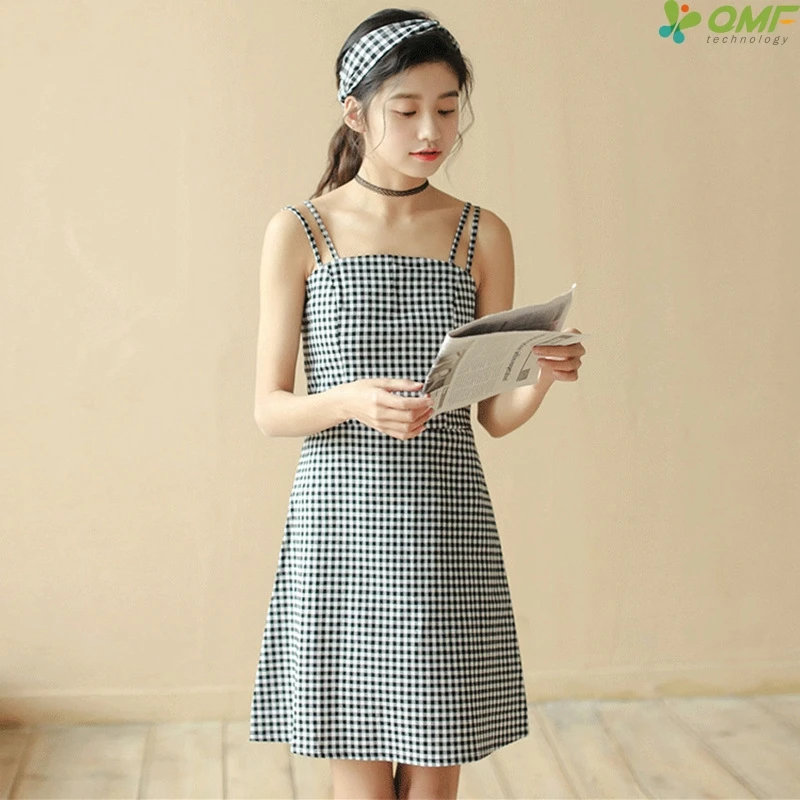 White And Black Striped Summer Dress Preppy Style Strap Dresses Women