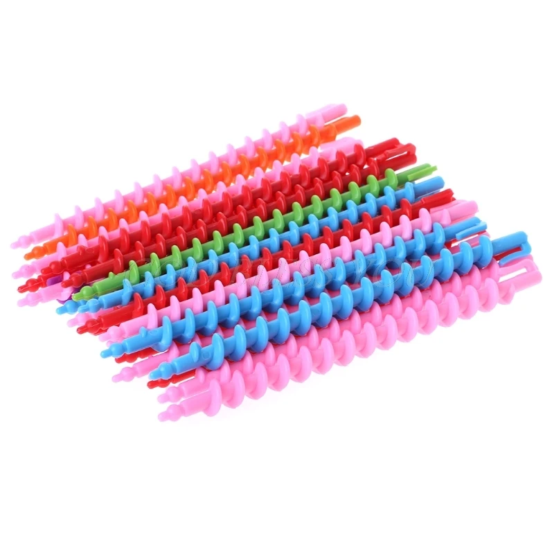 26Pcs Plastic Long Styling Barber Salon Tool Hairdressing Spiral Hair Perm Rod Small