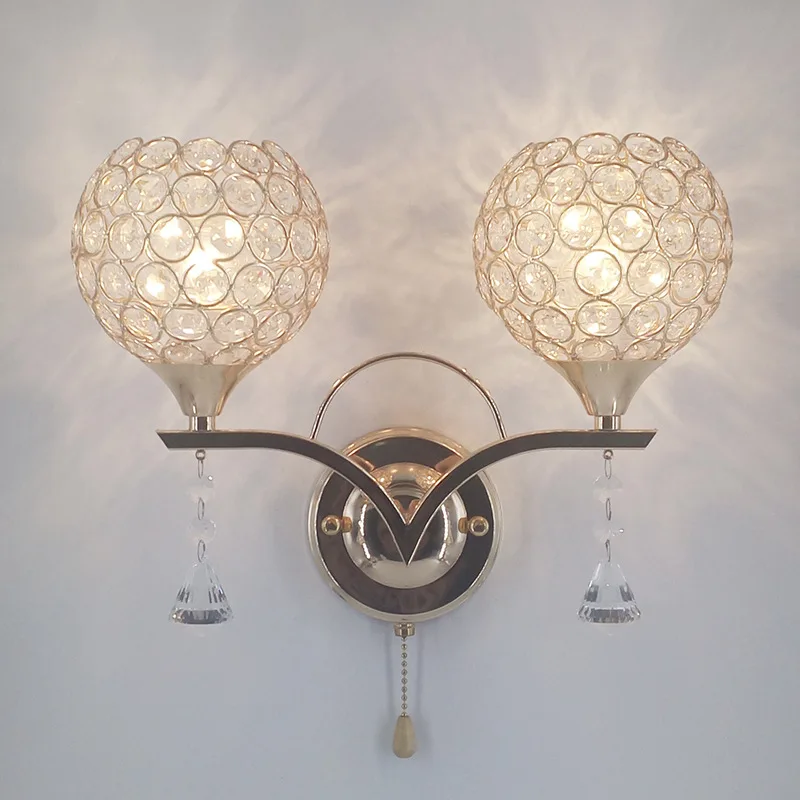 European led crystal wall lamp bed hotel engineering living room home lighting fixture | Освещение