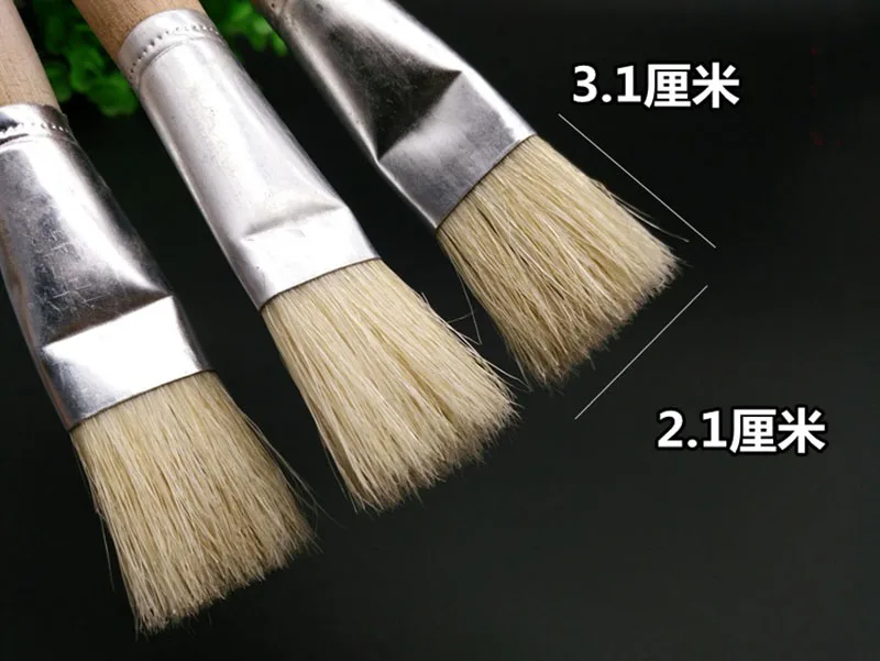 SMQHH Art Paintbrush Sets, Pig Bristles Oil Paint Brush Long-stem Flat Head  Brush Gouache Brush Set