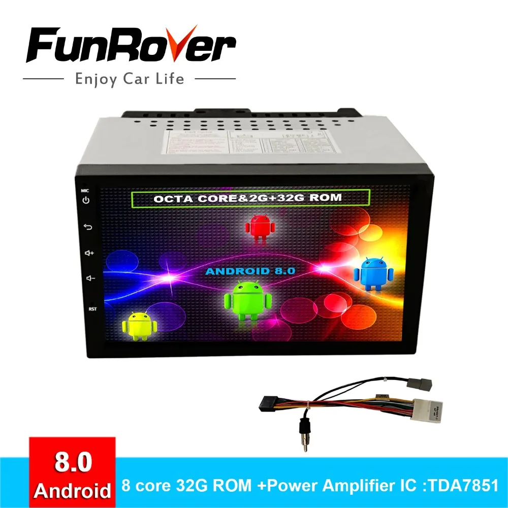 

Funrover 7" 8 core android 8.0 2din car radio player for Nissan Qashqai X-trail Universal car dvd multimedia gps navigation rds