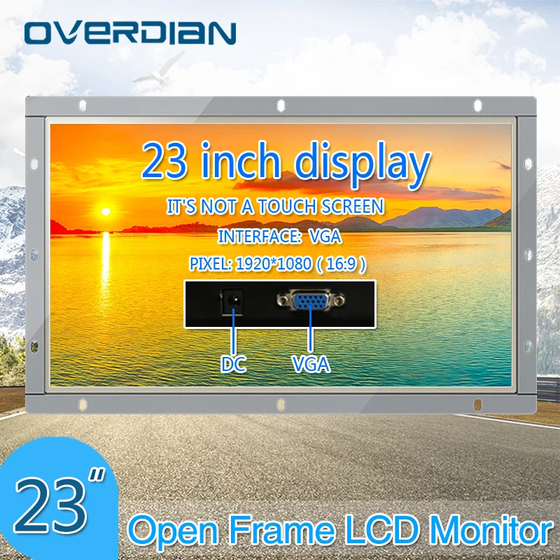 

23Inch VGA Connector PC Monitor Industrial Lcd Monitor 1920*1080 Non-touch Screen Metal Shell Open Frame