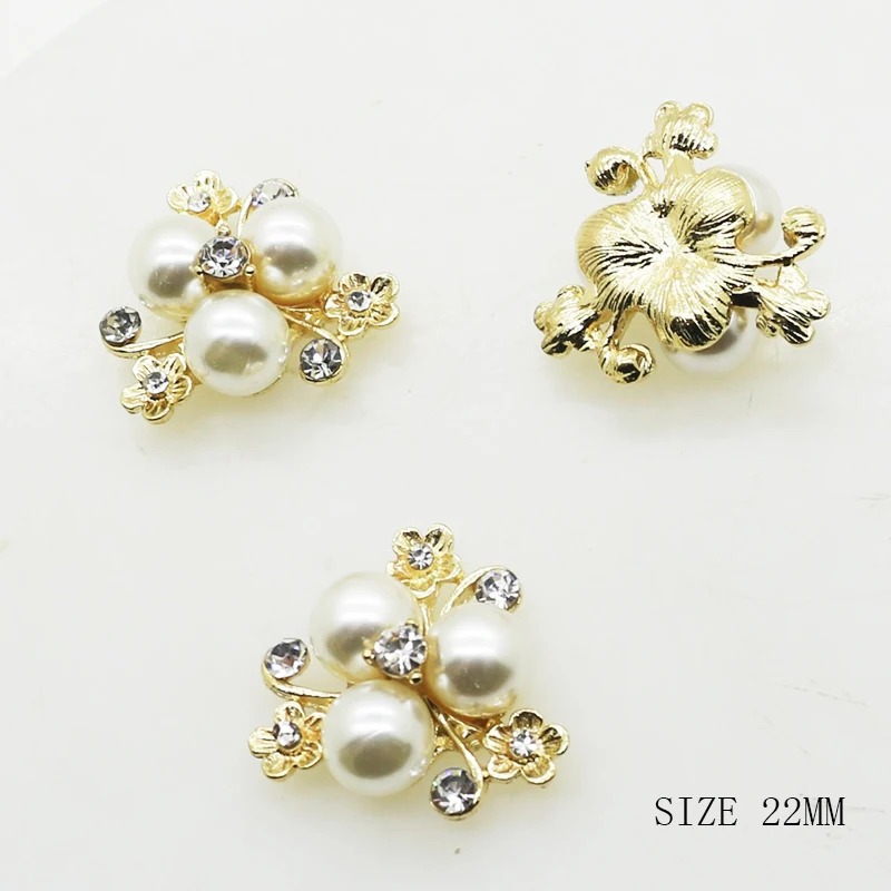 

New Hot 10Pcs 22mm Flower Alloy Diy jewelry Accessories rhinestones pedestal embellishments caps Decoration For Making White